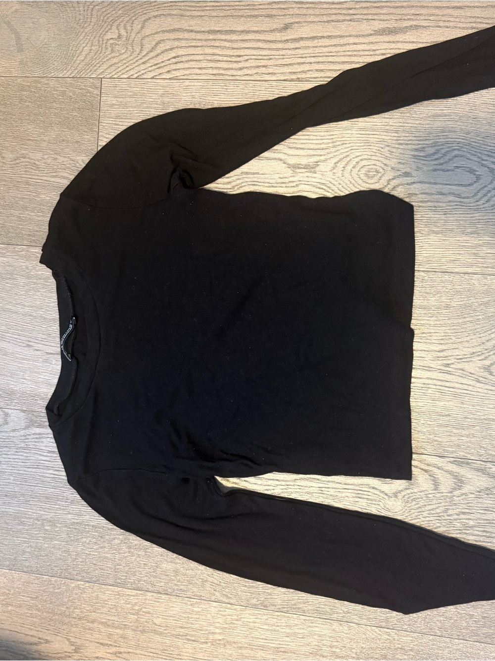 Zara Black Crewneck Long Sleeve Top